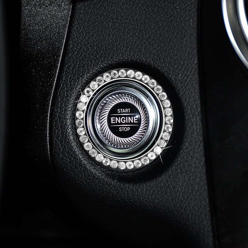 Zinc Alloy Ignition Button Cover with Sparkle Effect - "START STOP" Design, Plated, Easy Installation, Fits Most Vehicles, Ignition System Upgrade | Sparkling Button Cover | Glossy Finis - Image 3