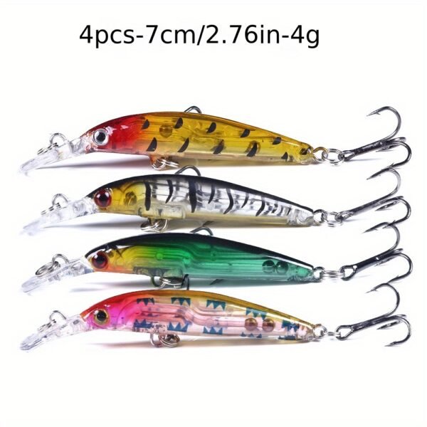 [56pcs Fishing Lures Kit] 56pcs Fishing Lures Kit | Crankbait Tackle Minnow Popper Pencil Swimbaits Hook Hard Baits Set for Pike Carp Bass Freshwater Saltwater | Christmas Gift for Man - Image 16