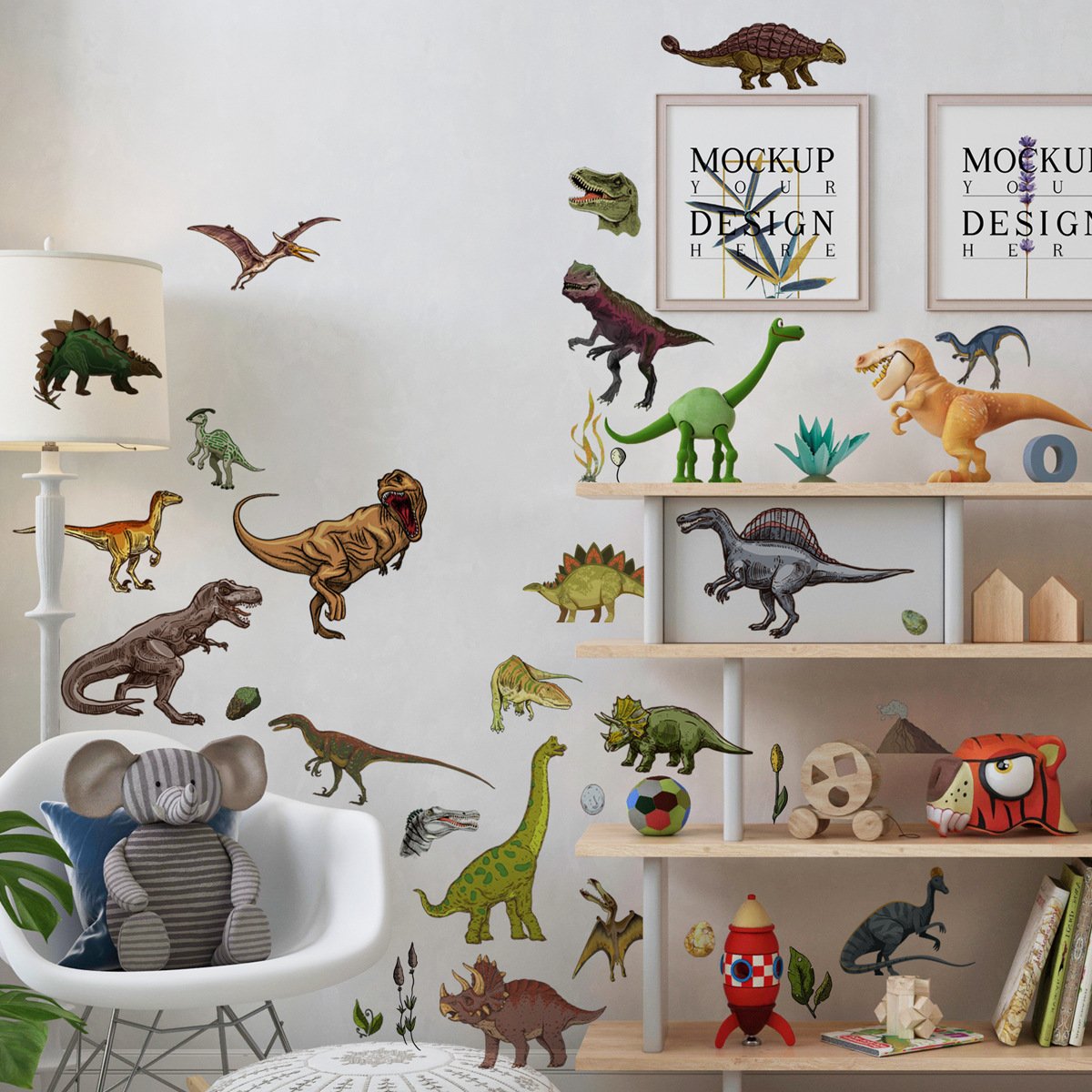 1 Set, Glow In The Dark, Dinosaur Wall Stickers, Removable Waterproof Stickers, Wall Decor For Living Room Bedroom, Home Decor - Image 12