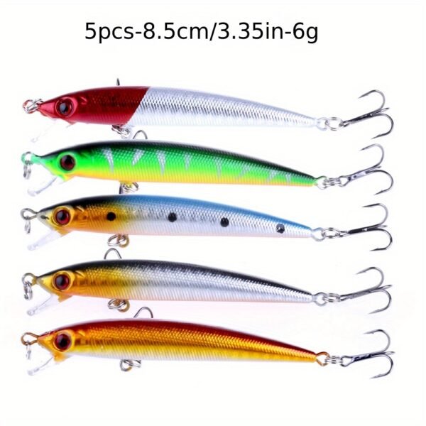 [56pcs Fishing Lures Kit] 56pcs Fishing Lures Kit | Crankbait Tackle Minnow Popper Pencil Swimbaits Hook Hard Baits Set for Pike Carp Bass Freshwater Saltwater | Christmas Gift for Man - Image 19
