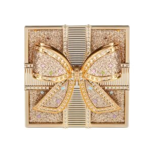 Elegant Bowknot Air Powder - Lightweight, Long-Lasting Oil Control & Waterproof Setting Powder for All Skin Tones, Ivory White & Cool Beige, Matte Finish with Glittery Golden Bow Design