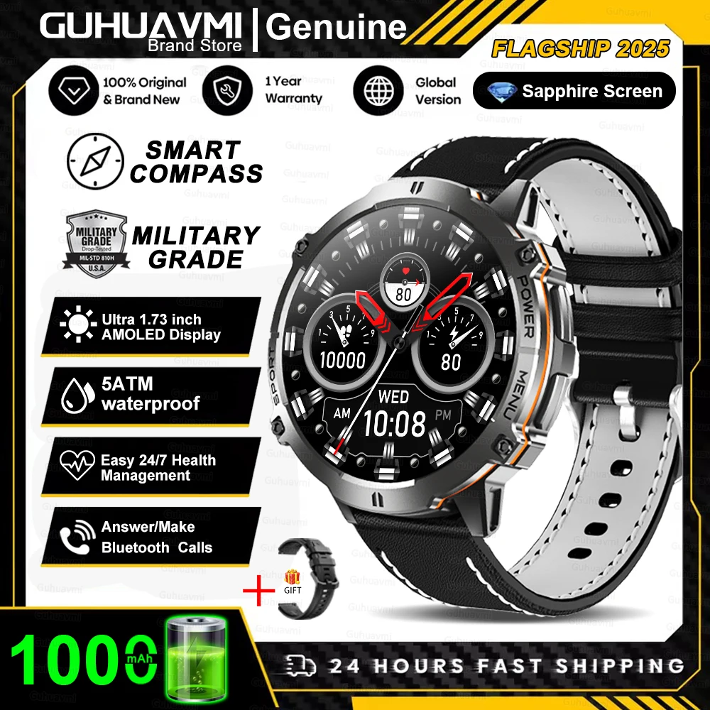T-Rex 3 Military Grade 1000mAh Battery Smart Watch 10ATM Waterproof GPS Compass Altimeter Call AMOLED Men Swim Sports Smartwatch - Image 17