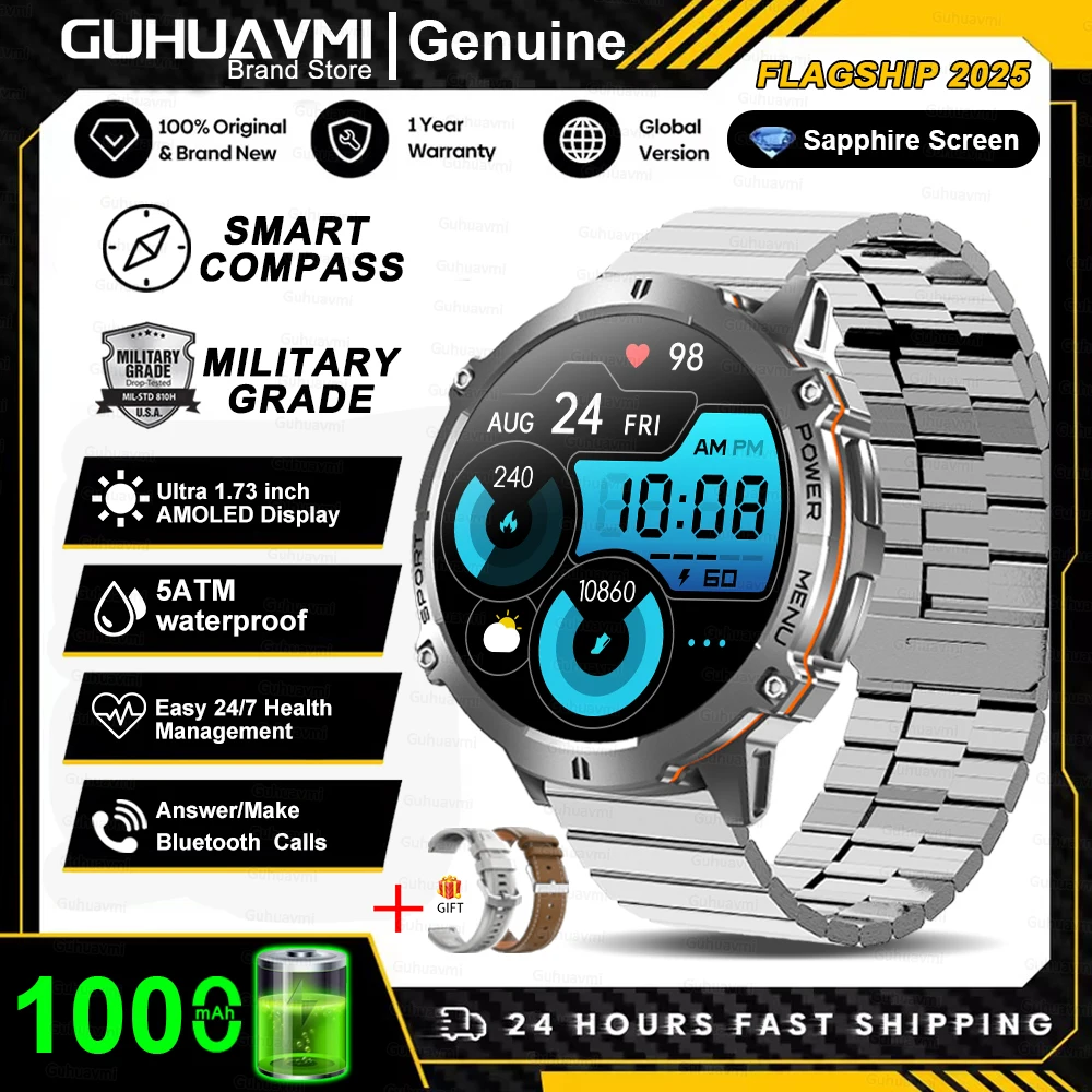 T-Rex 3 Military Grade 1000mAh Battery Smart Watch 10ATM Waterproof GPS Compass Altimeter Call AMOLED Men Swim Sports Smartwatch - Image 8