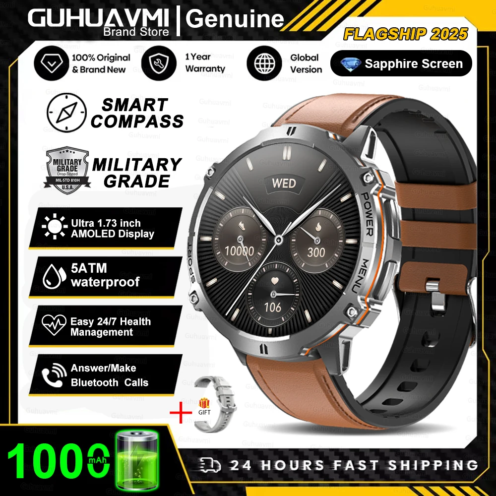 T-Rex 3 Military Grade 1000mAh Battery Smart Watch 10ATM Waterproof GPS Compass Altimeter Call AMOLED Men Swim Sports Smartwatch - Image 15
