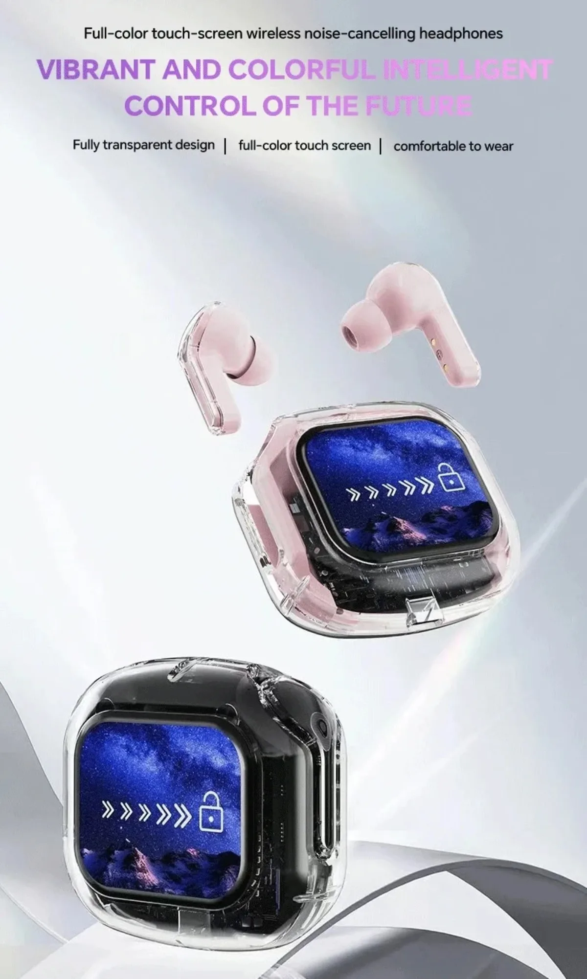 Translation Headphones with Multifunction Touch Screen Smart Wireless Bluetooth Earphone HiFi Audio Quality Business Earbud - Image 13