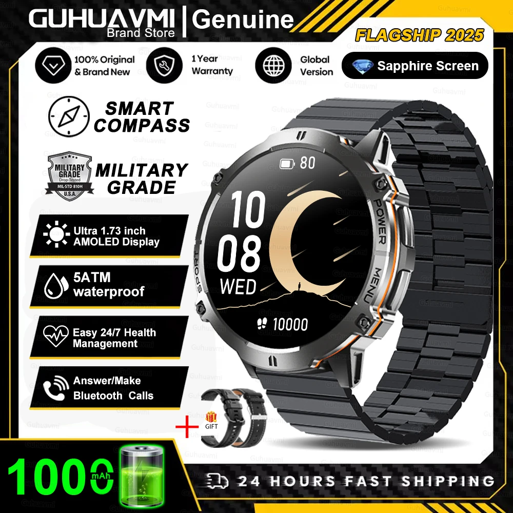 T-Rex 3 Military Grade 1000mAh Battery Smart Watch 10ATM Waterproof GPS Compass Altimeter Call AMOLED Men Swim Sports Smartwatch - Image 7
