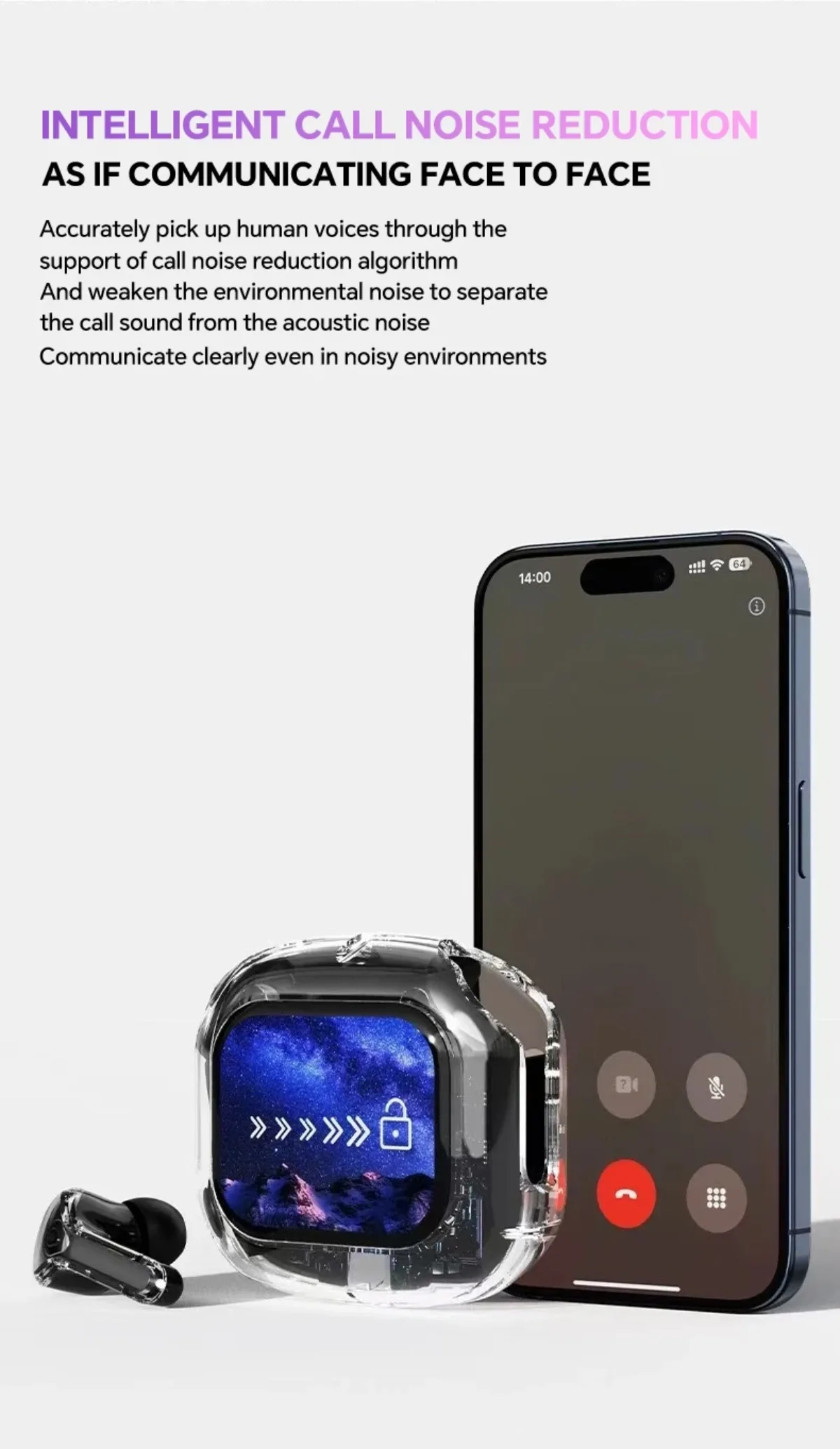 Translation Headphones with Multifunction Touch Screen Smart Wireless Bluetooth Earphone HiFi Audio Quality Business Earbud - Image 22