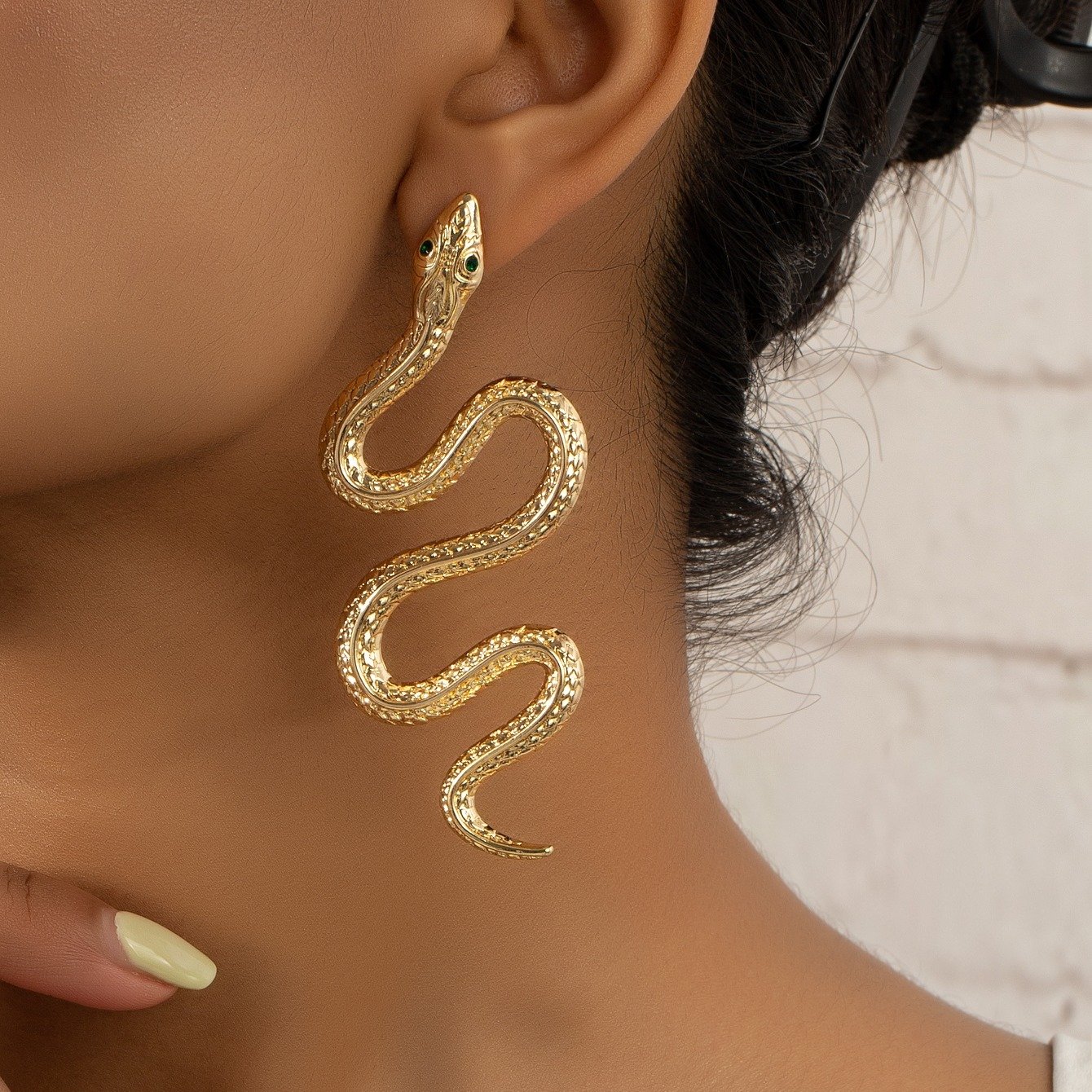 Exaggerated Snake-Shaped Earrings - Image 3
