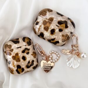 [Perfect Leopard Print Earphone Sleeve] Stylish Leopard Print Earphone Sleeve with Hanging Chain - Perfect for Airpod1/2!